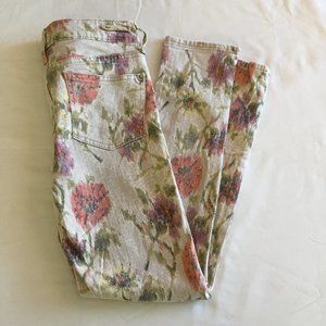 Anthropologie  Floral Print Skinny Jeans Size 4